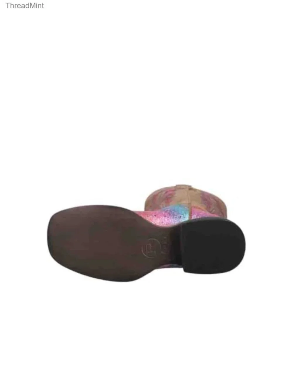 Faux Leather Glitter Equestrian Boots Pull-On Square Toe
